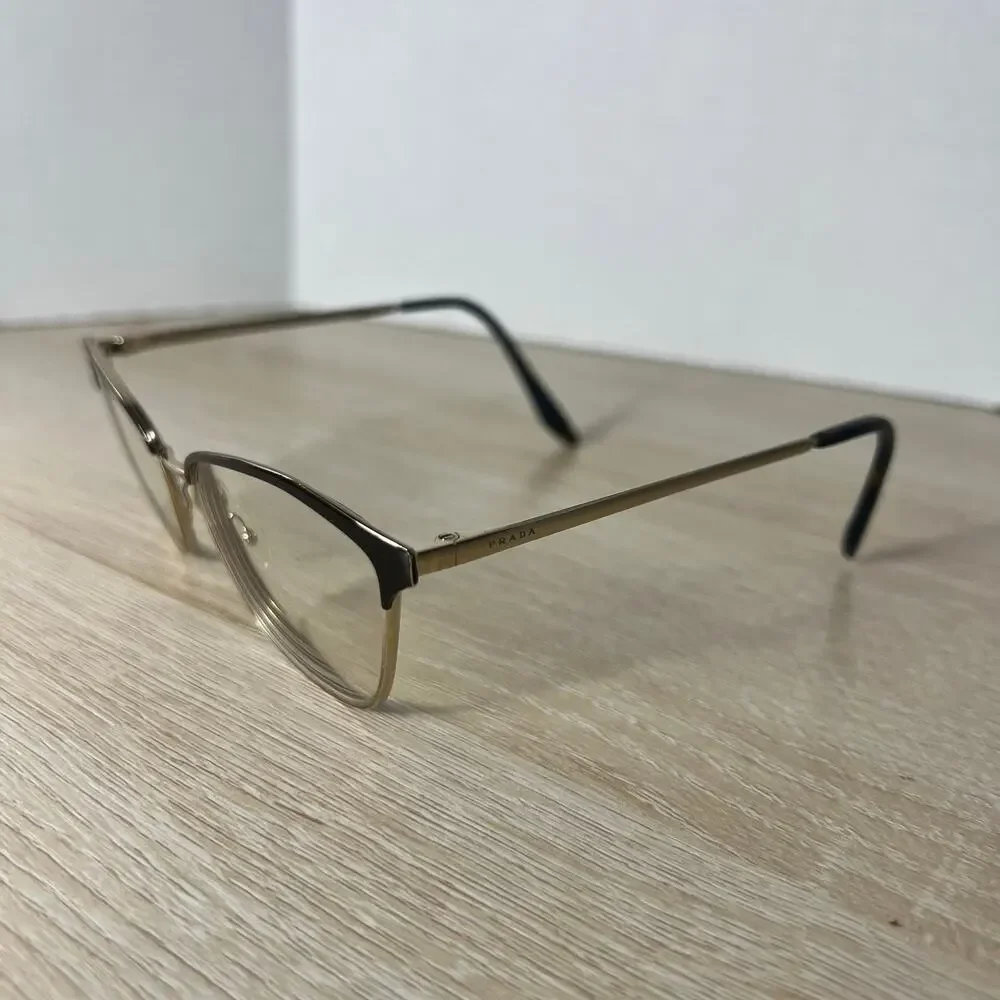 Prada VPR 62X KOF-1O1 Eyeglasses Cat Eye Frames Only Brown Gold 54-17 - Picture 7 of 12